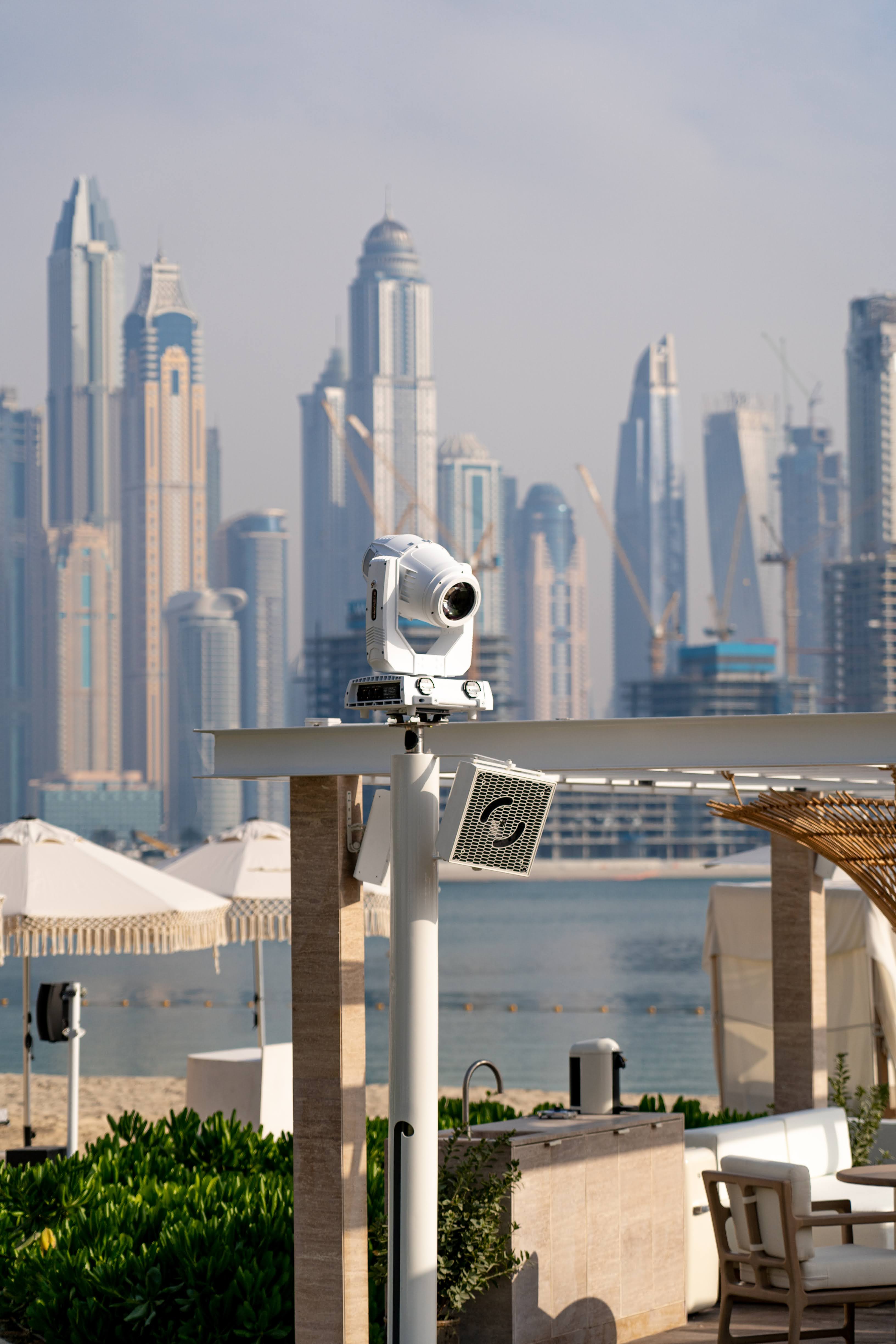 SĀN Beach opens with K-Array and Cyclops Lighting in all-white aesthetic