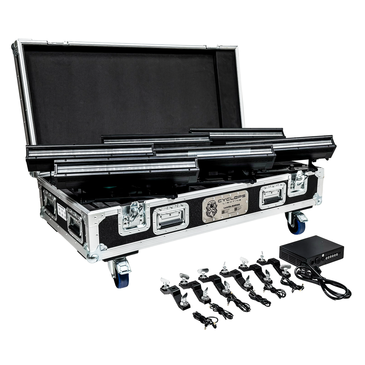 Cyclops Lighting Kit of 6 LumiGo™ BAR300 - Battery-Operated IP65 32x8W RGBL Wash Bar (wireless CRMX & App Control)