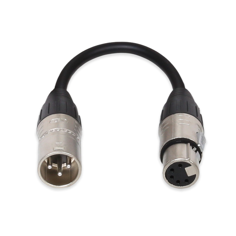 XLR Cable - 3 Pin Male to 5 Pin Female for DMX - 20cm