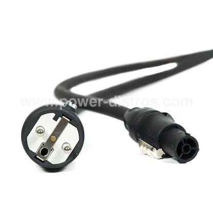 Power Cable - Schuko Male to Waterproof PowerCon Female