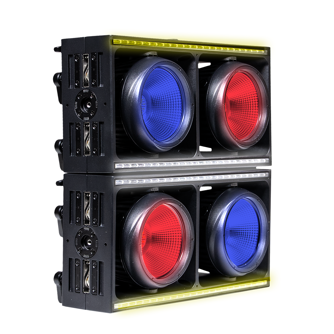 BLOK 2C - 2x400W RGBLA Modular Blinder with White Pixel Lines