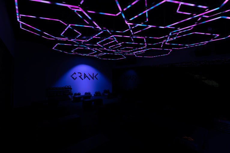 Slider image for Crank Gym uplifts their members' workout experience with Madrix and Cyclops Lighting