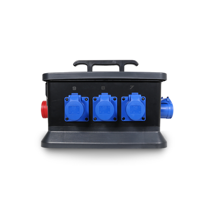 32A CEE 400V 5P In, 16A CEE 240V 3P Out, RCD, Distribution Box