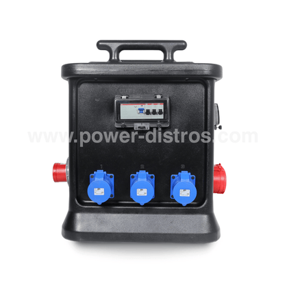 63A CEE 400V 5P In, 63A 400V 5P/ 32A CEE 240V 3P/ 32A CEE 400V 5P Out, RCD, Distribution Box Main Protection