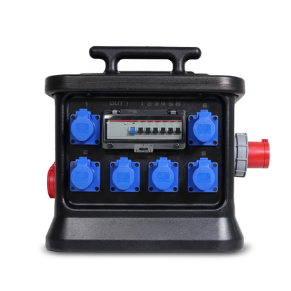 63A CEE 400V 5P In, 16A CEE 240V 3P/ 32A CEE 400V 5P Out, RCD, Distribution Box Main Protection