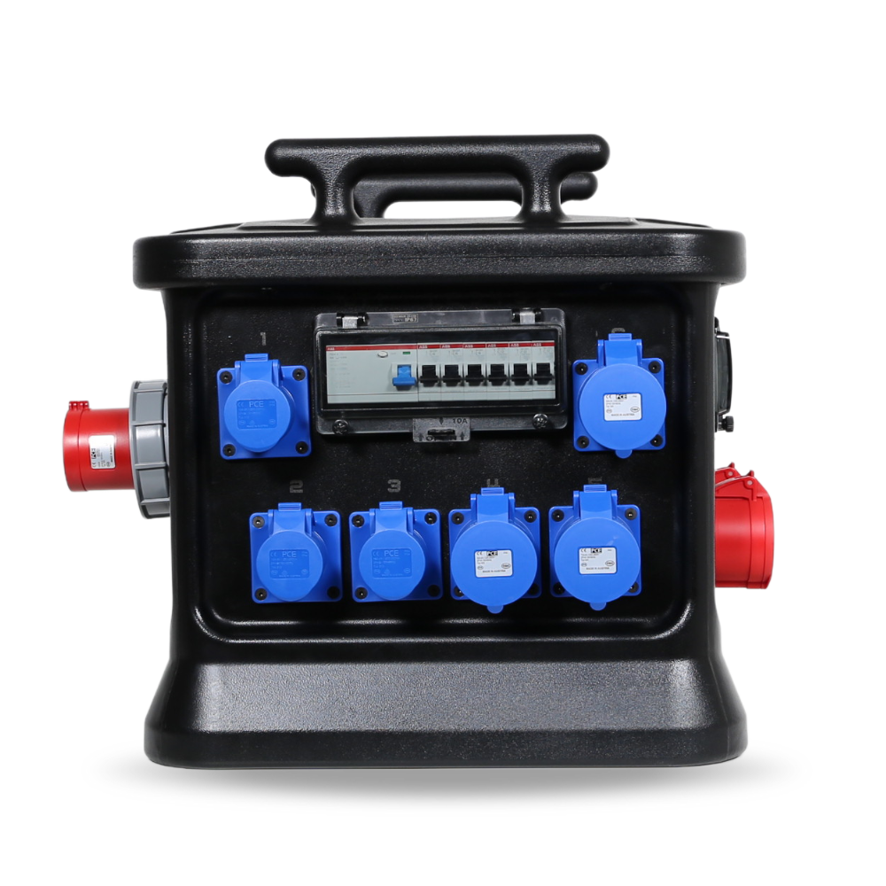 63A CEE 400V 5P In, 16A CEE 240V 3P/ 32A CEE 240V 3P/ 32A CEE 400V 5P Out, RCD ,Distribution Box Main Protection