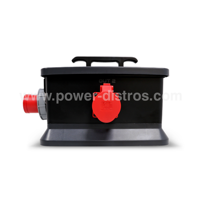 63A CEE 400V 5P In, 32A CEE 400V 5P Out, RCD, Distribution Box Main Protection