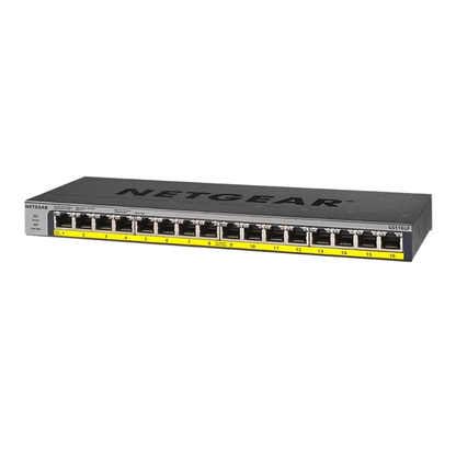GS116LP 16-Port Gigabit Ethernet Unmanaged PoE+ Switch with FlexPoE (76W)