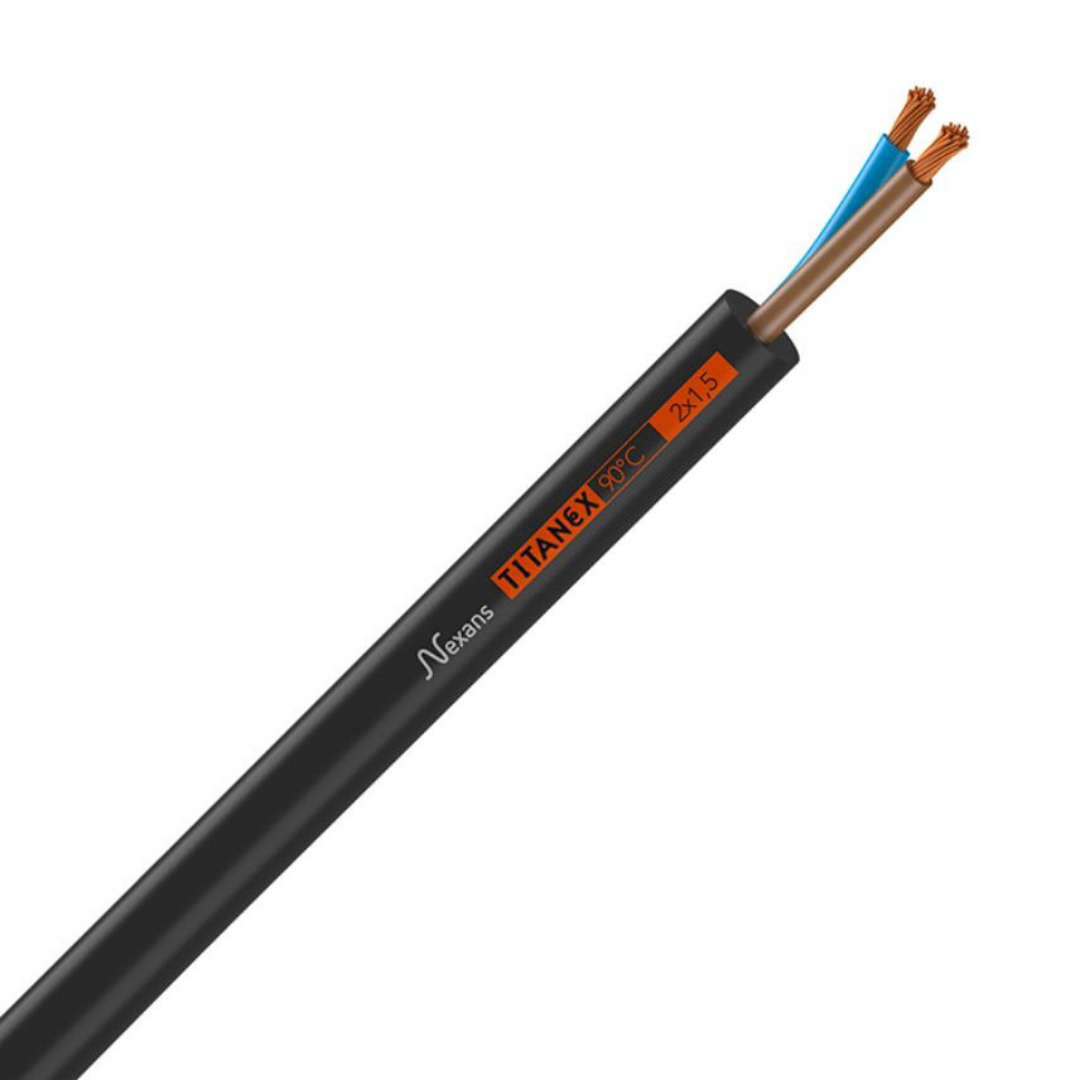 H07RN-F TITANEX-2G1.5 - Industrial Flexible Rubber Cable, 2 core x 1.5 mm2