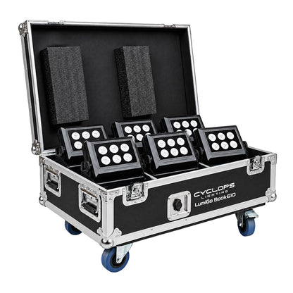 Cyclops Lighting Kit of 6 LumiGo™ BOOK610 - Battery-Operated IP65 LED Wash (wireless CRMX & App Control)