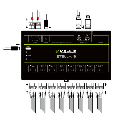 MADRIX STELLA 8 - 8-Port DMX Network Node with RDM