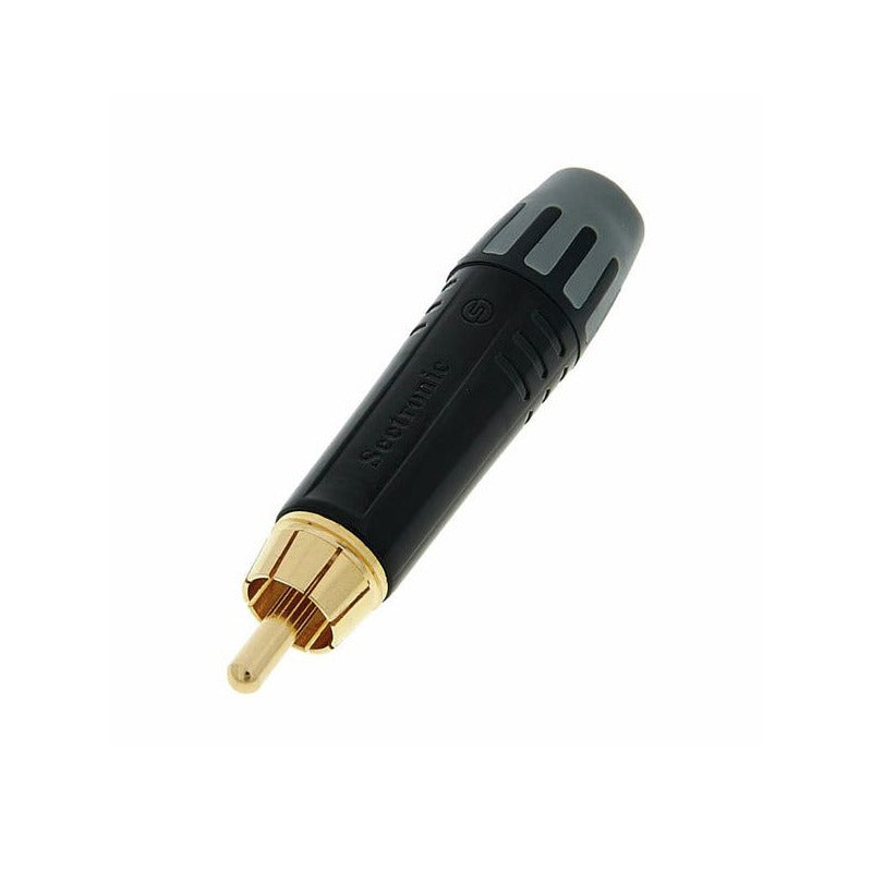 Seetronic - RCA Plug Male - Black Plated Shell Gold Plated Contact - MT380