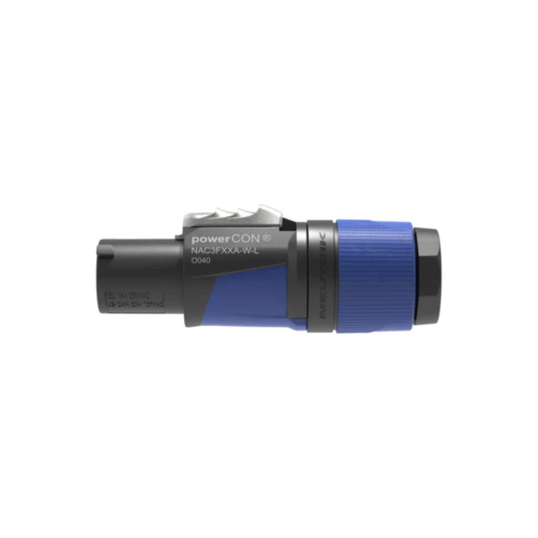 Neutrik - NAC3FXXA-W-L - powerCON single phase power connector, IP20, blue power-in, large - XX Series