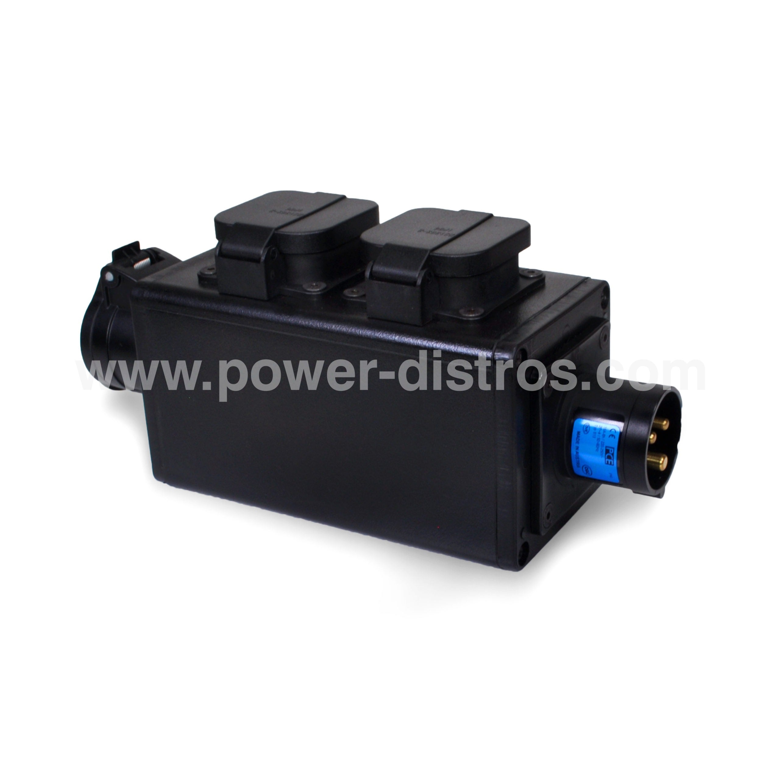 16amp CEE Input, 2 x 13amp UK and 16amp CEE Outputs Stage Box - SB163P-02B