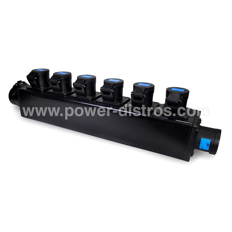 32amp CEE Input, 6 x 16amp CEE and 32amp CEE Outputs Stage Box - SB323P-06C163P