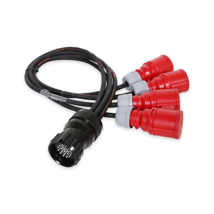 Female Fan Out Spider - 19 Pin Connector to 4 x Female CEE 16 4 Pole - 1m each
