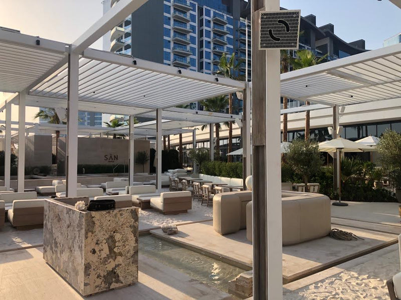 Slider image for SĀN Beach opens with K-Array and Cyclops Lighting in all-white aesthetic
