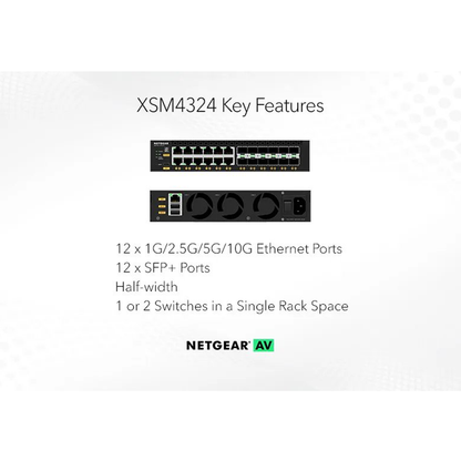 XSM4324 - 12x10G/Multi-Gig and 12xSFP+ (XSM4324) Managed Switch