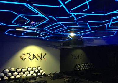 Crank Gym uplifts their members' workout experience with Madrix and Cyclops Lighting