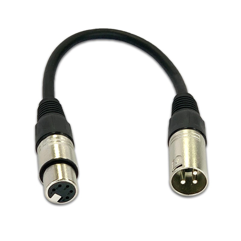 Profi DMX Adapter Kabel 5-pol XLR Female zu 3-pol Male Licht Effekt Gold 20 cm 