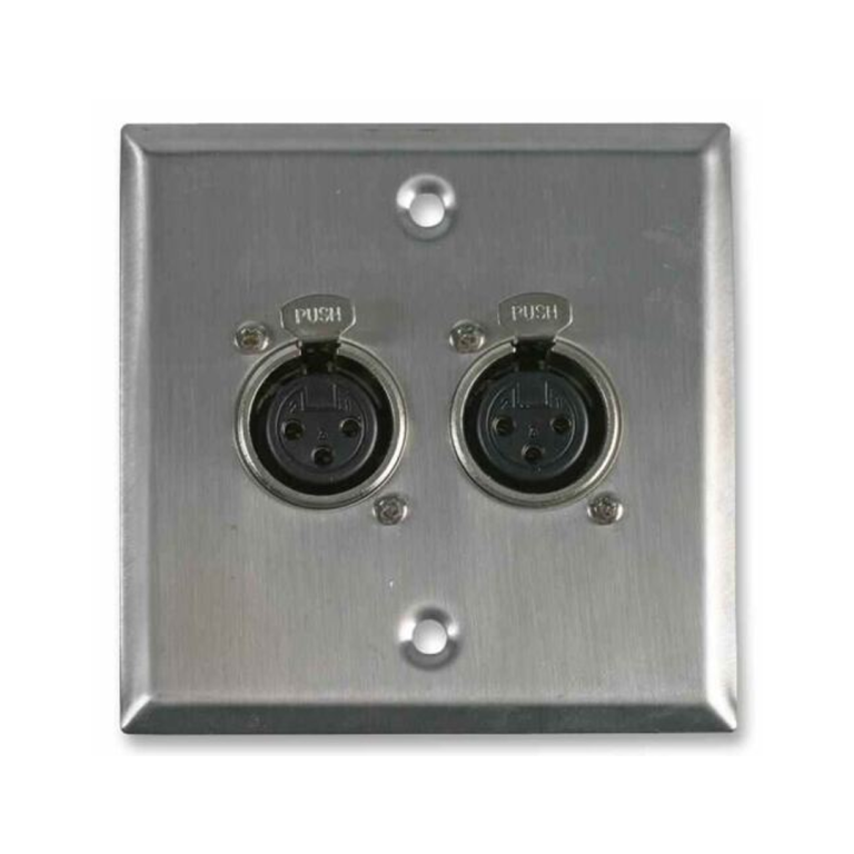 PP-2W - PRO SIGNAL - AV Wall Plate with 2 x 3 Pin Female XLR Socket